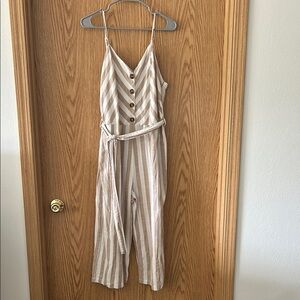 Striped Beige Jumpsuit